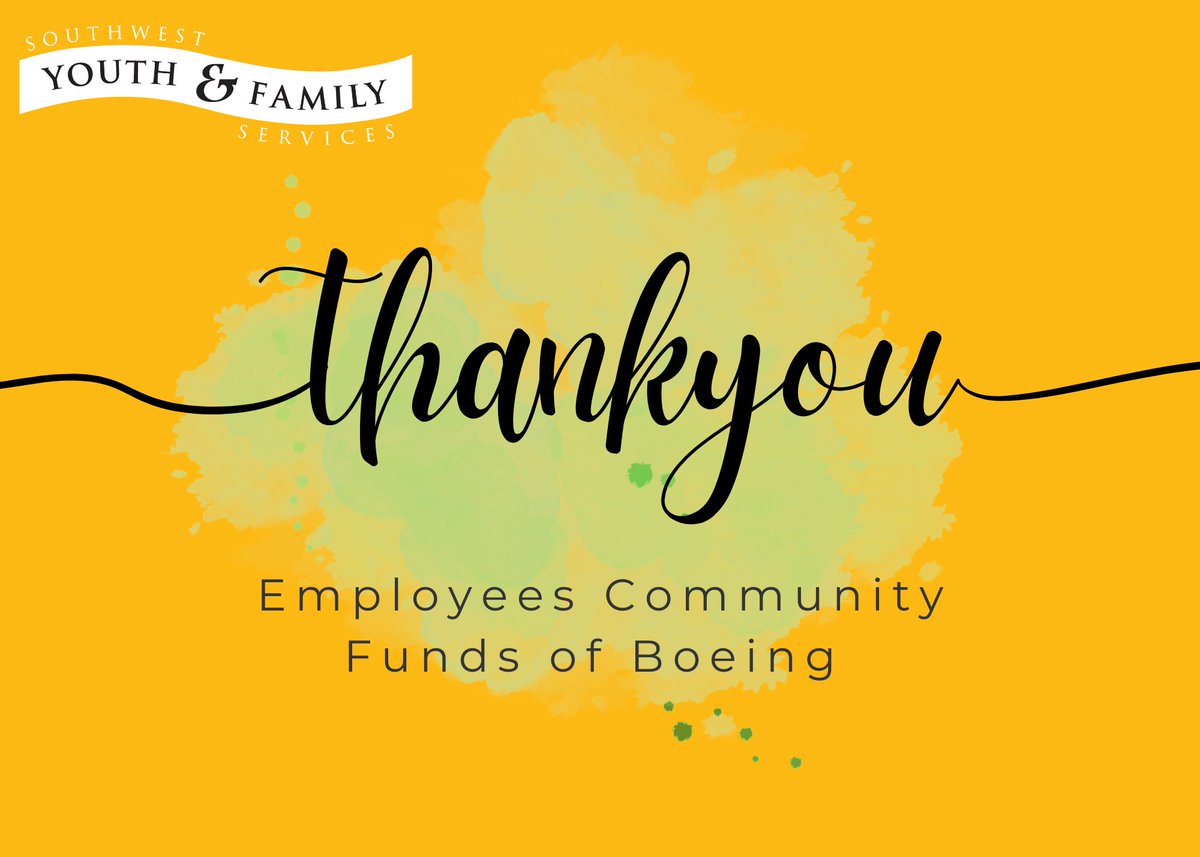 Thank you Boeing in Washington for your recent donation of $40,000 towards the purchasing of a van. This van will provide a means of transporting students on field trips, summer camps and other programs we have within SWYFS both locally and within the region. 

#BoeingInspires