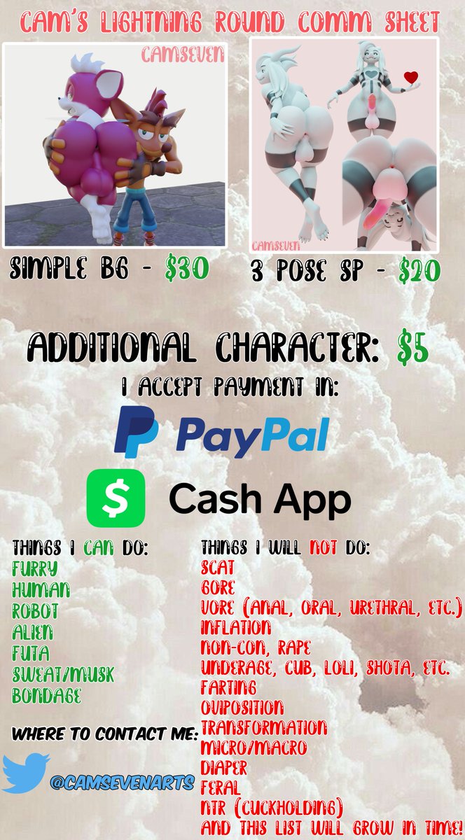 CamSevenArts's tweet photo. I HAVE COMMS OPEN FOR May!!🙏🏿🍑 

Requires a 3D model that you own or a model that you want me to do. (And I do not mean sculpting or making the model) And I forbid use of your commissions as NFTs or AI.    

Payment is expected to be upfront. https://t.co/Vu8NPzhPG4