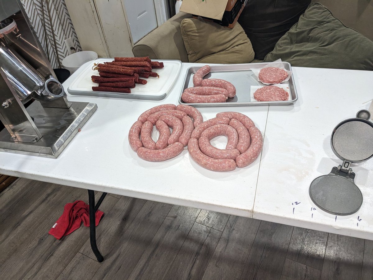 Made brats and beef snack sticks, and ate some really well done smoked pork shoulder yesterday at a Grad Open House.   Smoked brisket flat today.  Used an old fashioned method that involved smoking and serving the brisket without taking pictures. 😆

Good Weekend.
