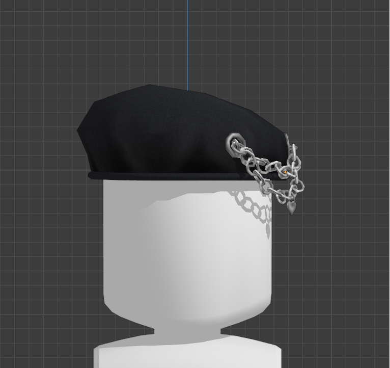 eukyias 🍒 on X: Roblox UGC Concept #1 Black Emo Chain Beret Modeled &  Textured by ME! HUGE thanks to @pIuffie for all the help, I couldn't do it  without u 🥹📷