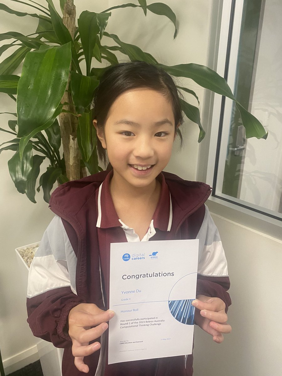Congratulations to our St 2 & 3 High Distinction and Distinction recipients of the #Bebras Computational Thinking Challenge! A special mention to Yvonne Du for making the honour roll and achieving 100% in the challenge! So proud of their achievements! #HPGE #highpotential #gifted