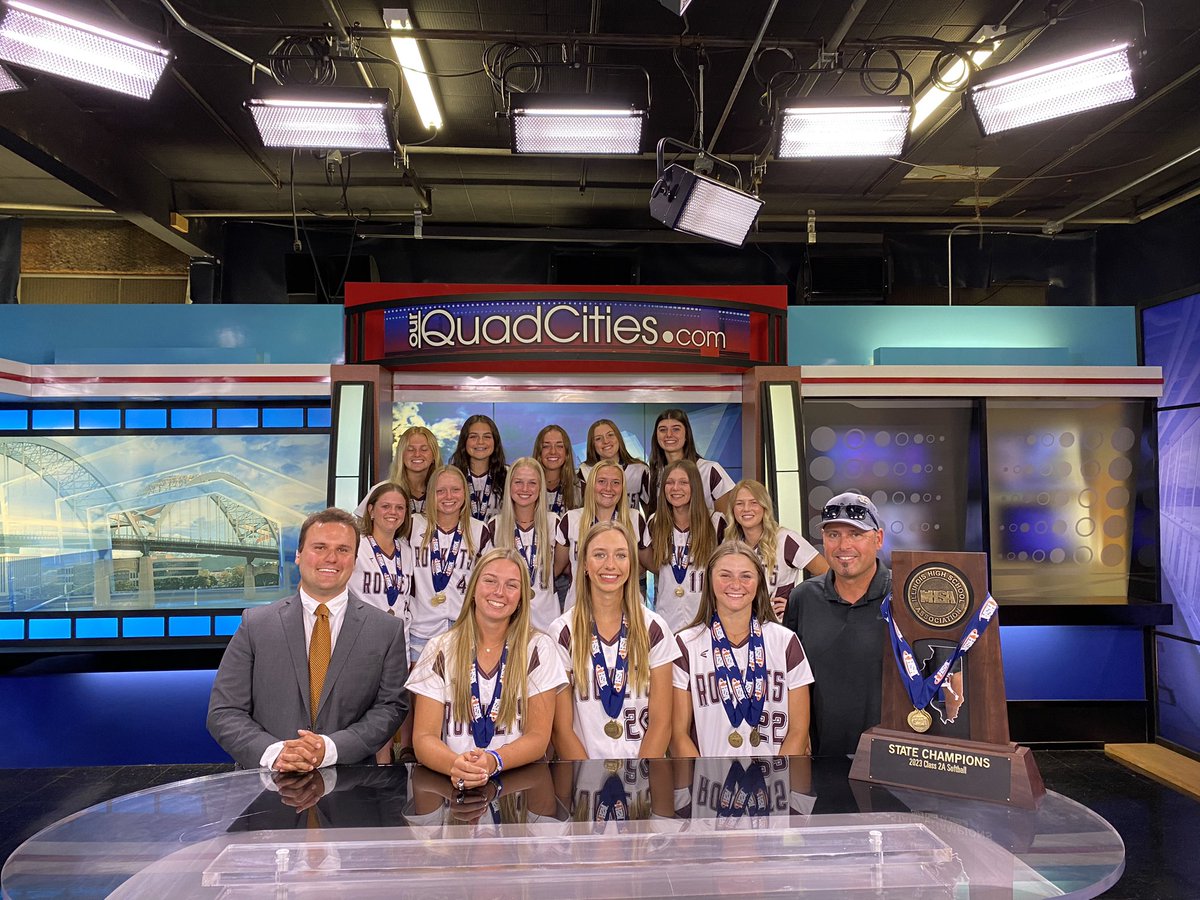 NCouz's tweet photo. When @RockridgeSftbll already has three rings so they give you one to wear for the interview! Catch @NeedhamKori @cierrabush23 @paytonbrown2023 &amp; the rest of the state champion Rockets tonight at 9:30 on @YourFox18 Sports Sunday https://t.co/dB0sViwY2w