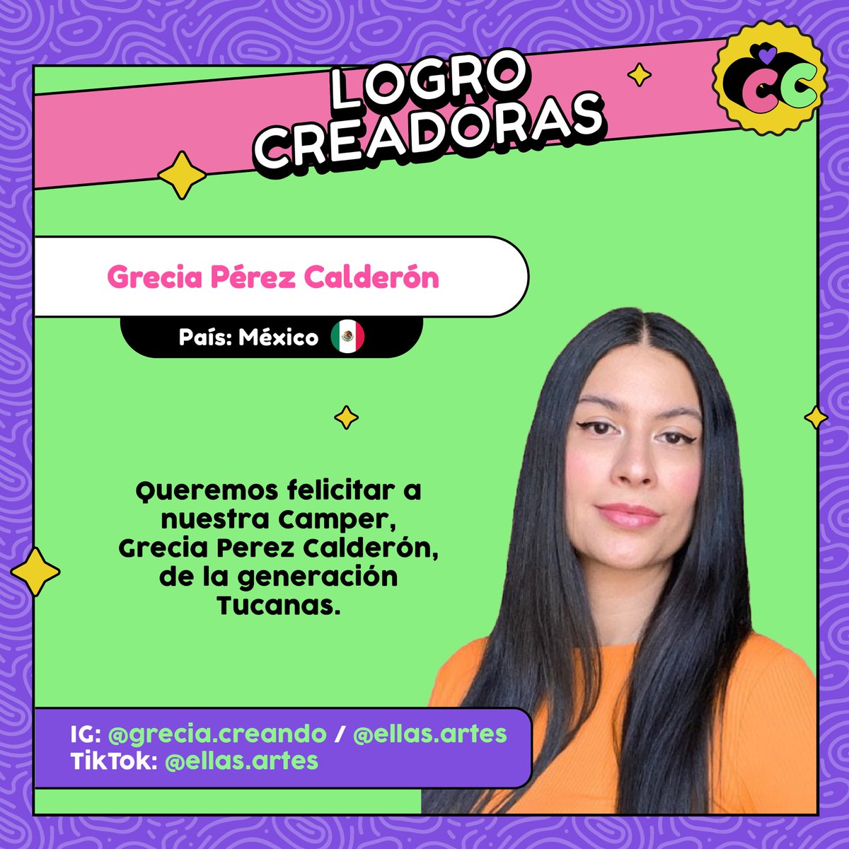 creadorascamp's tweet photo. ¡Estamos orgulloses de ti @greciacreando ! 🎉

Tus acciones por la defensa de los derechos de las mujeres y disidencias y tú proyecto @EllasArtes nos inspiran cada día! 💚💜

#creadorascamp #redcreadoras #feminismos #latinoamerica #arte #mujeresenelarte https://t.co/6njdKJ8A7o