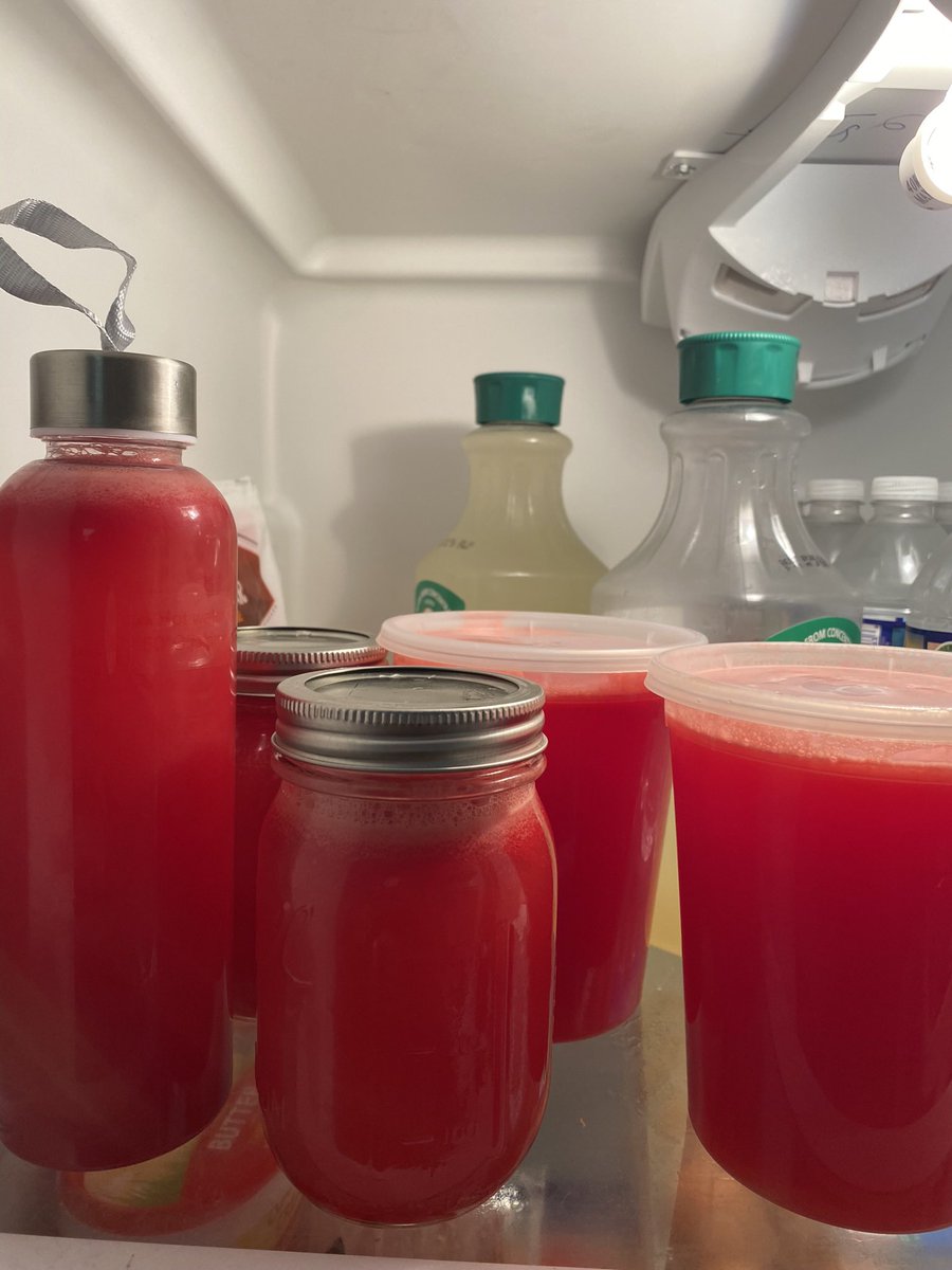 I juiced a whole watermelon and been drinking watermelon juice ever since. A breakfast treat, a lunchtime snack, a chaser for my tequila in the evenings…I’m basically the watermelon whisperer. White people, don’t heart this tweet.