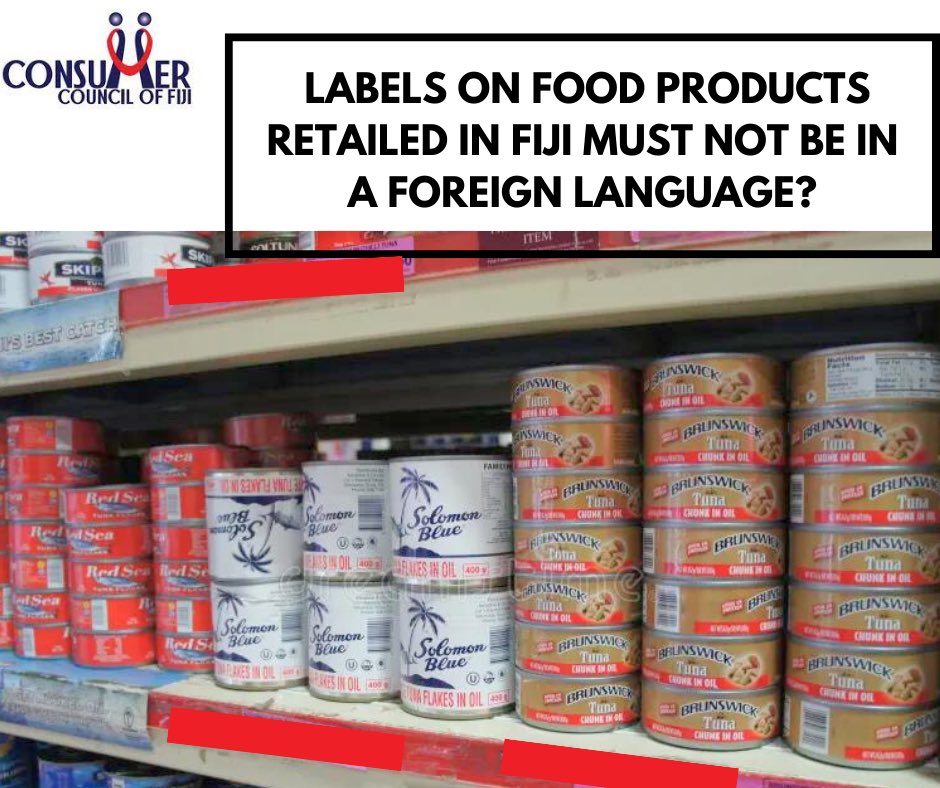 Food labels in Fiji must be in English as per the Food Safety Regulation 2009. Report any products without English translation. 

#consumerawareness #foodlabels #TeamCCoF