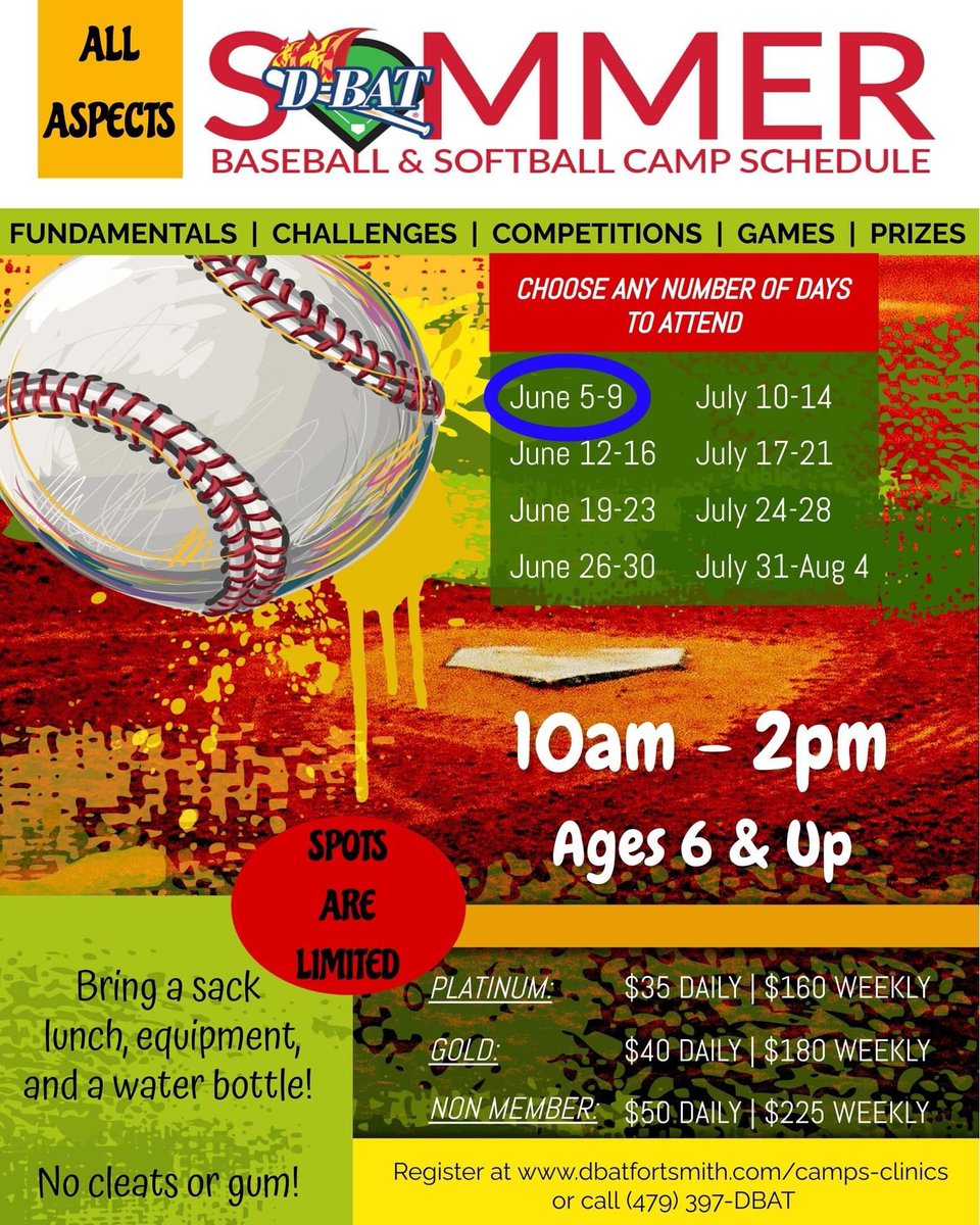 June 5-9 has been cancelled. But we still have open slots for our June 12-16 camp!! Sign your kiddos up now!!