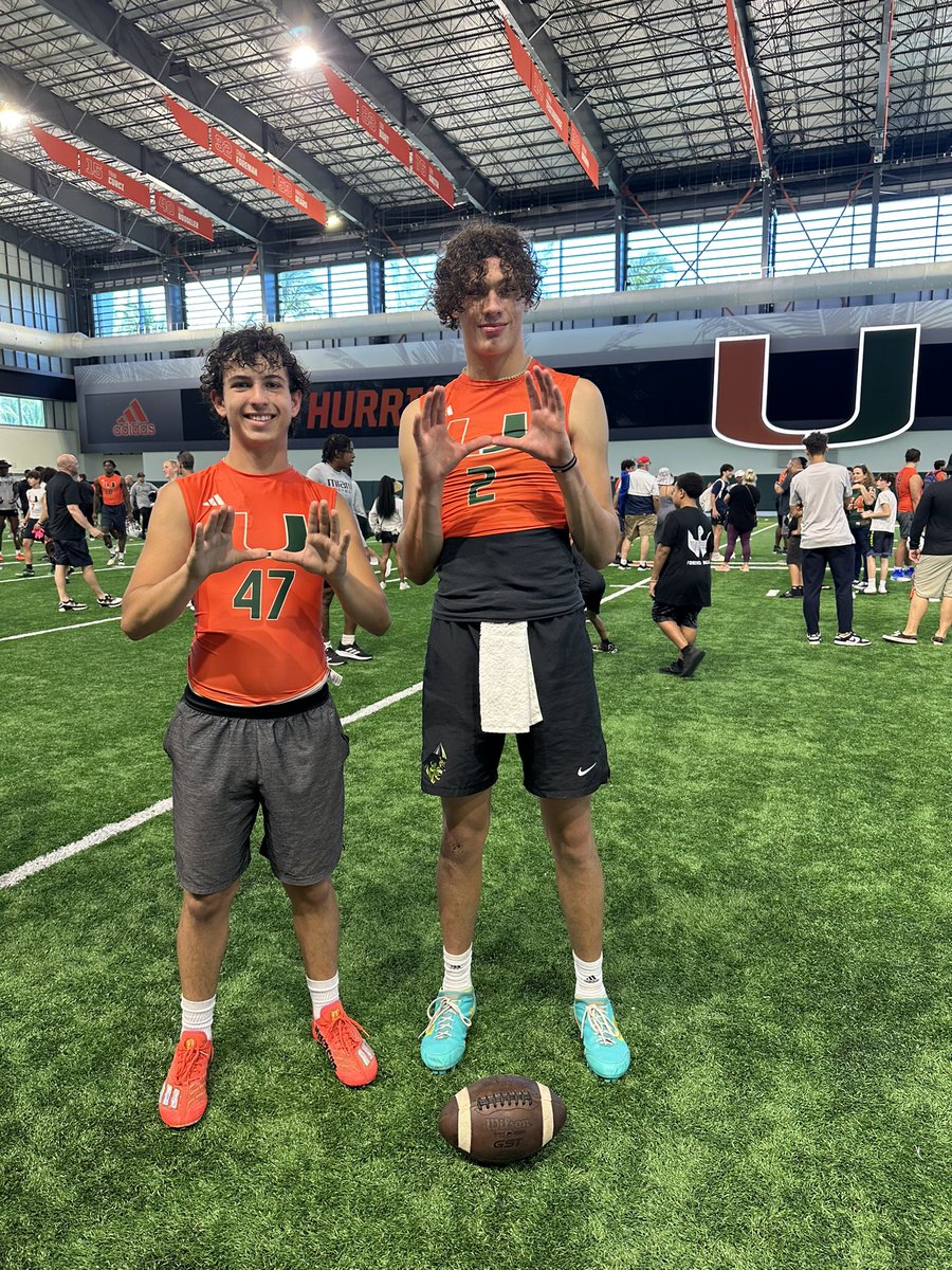 Just a couple of QBs that balled out at today’s Mario Cristobal Camp 🙌🏻
