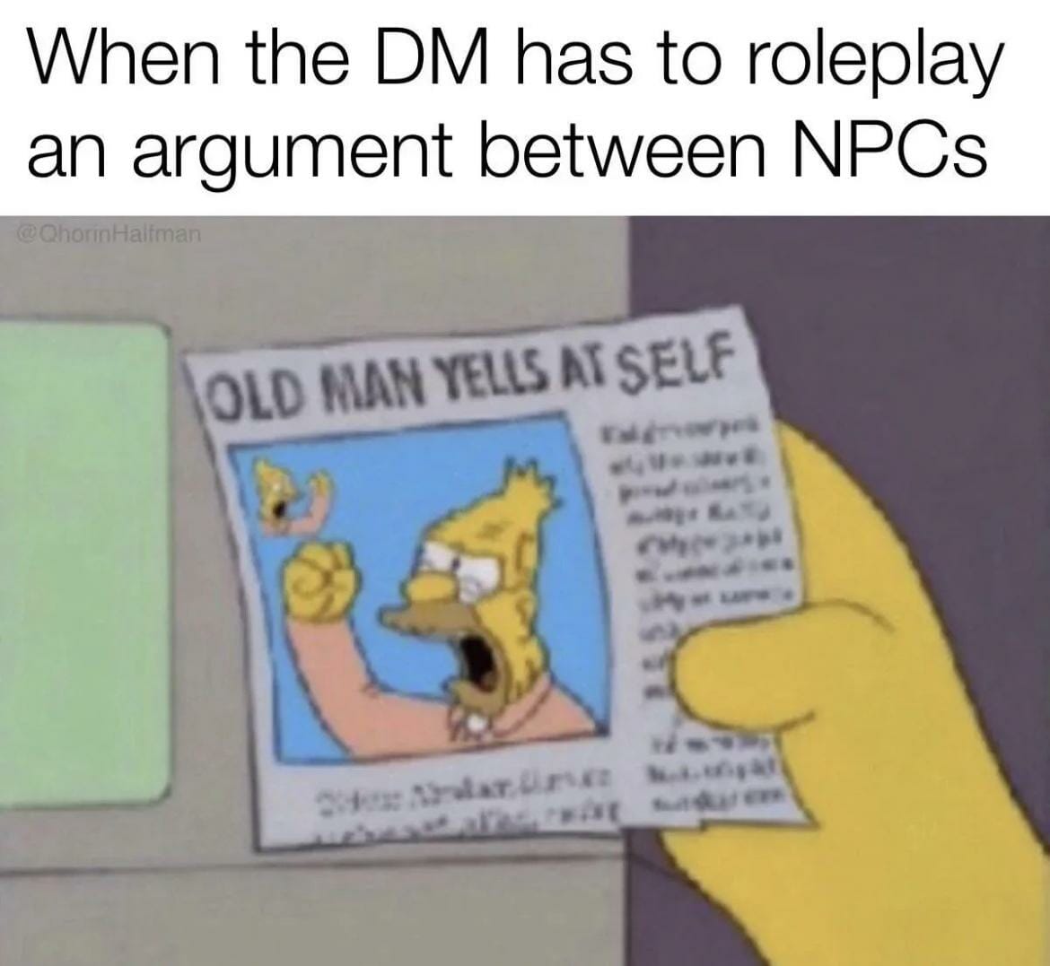 MemesDnd's tweet photo. always a time time
😂
from: ittybittybilly
#dnd #5e #d20 https://t.co/xuNtrEjaFf