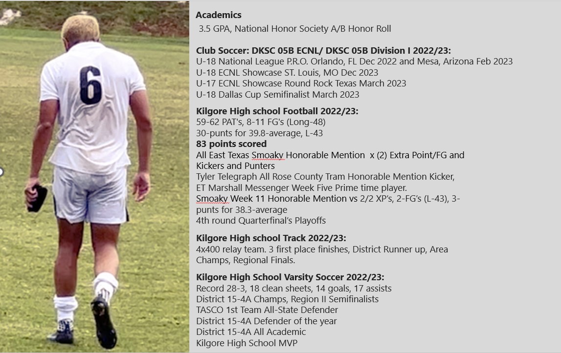 As my Junior season ends, I won't define my season by wins or losses, but by friendships, lessons learned, and leaving all I have on the field each match, game or track meet. God blessed me with good health, and I am grateful for it! Stay tuned for 2023/2024 work in progress!⚽️🏈