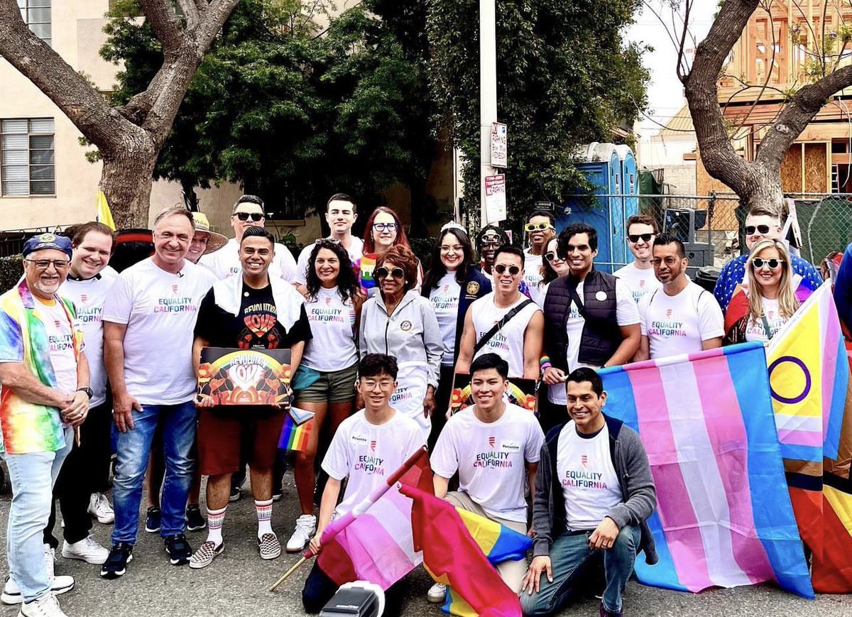 It was a true honor to join pride in #WestHollywood to march alongside friends and neighbors in support of justice and equitable opportunities for our LGBTQIA+ fam! 🌈 #wesaygay #TransphobiaHasGotToGo 🏳️‍🌈🏳️‍⚧️