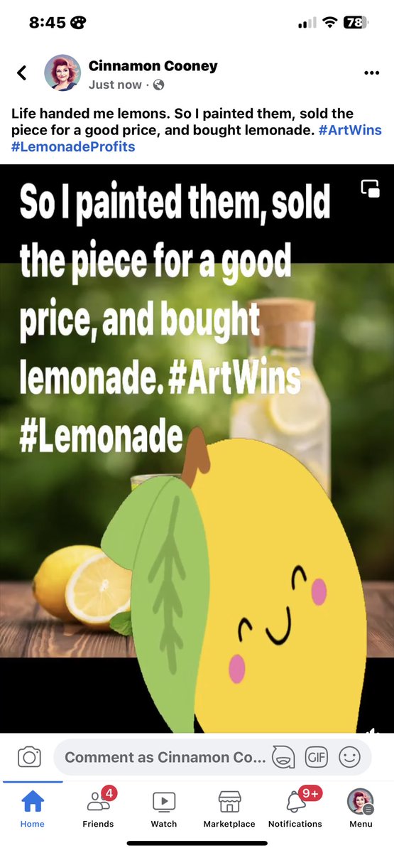 Life handed me lemons. So I painted them, sold the piece for a good price, and bought lemonade. #ArtWins #lemonade #theartsherpa