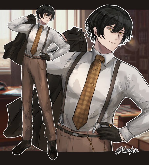 「brown necktie full body」 illustration images(Latest)