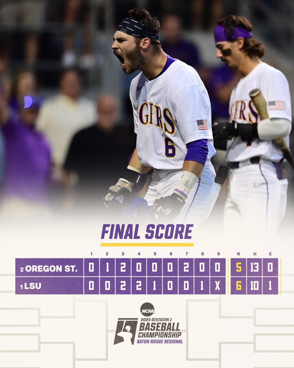 LSUbaseball's tweet photo. Onto the Regional Final https://t.co/1iqq9JOCdx