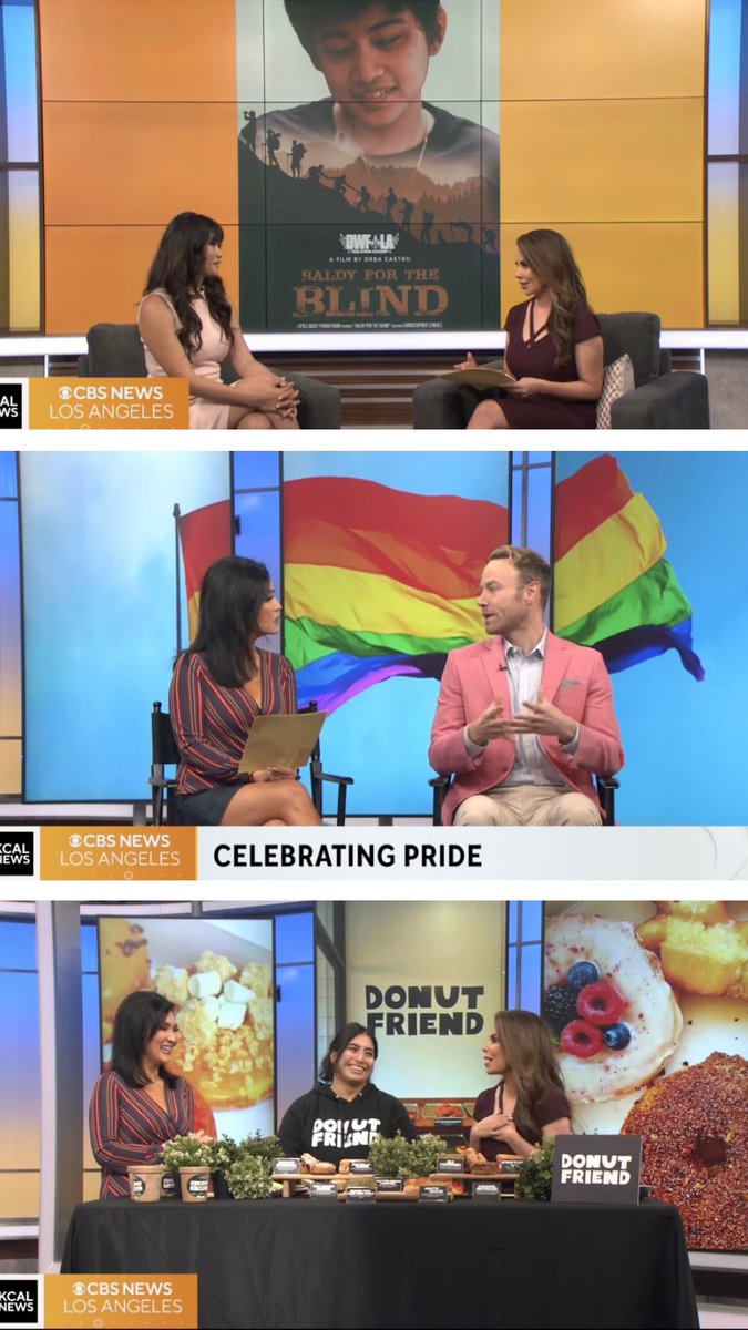 Such a fun lineup of guests this weekend on <a href="/kcalnews/">KCAL News</a>! I'm always so thankful to the wonderful people who give their time to help coordinate these segments and help make our show what it is. #pride #donutday #baldyfortheblind #film #Documentary