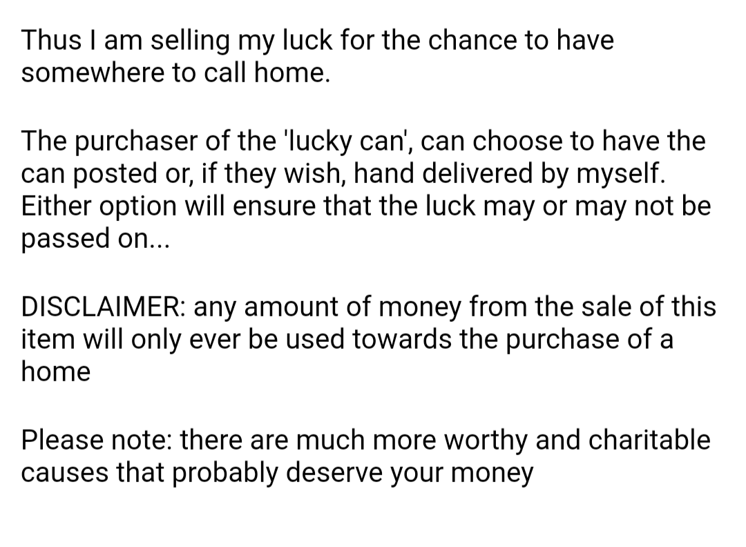 recently I've been returning to this ebay listing every few days to see if anyone's made an offer I'm so invested