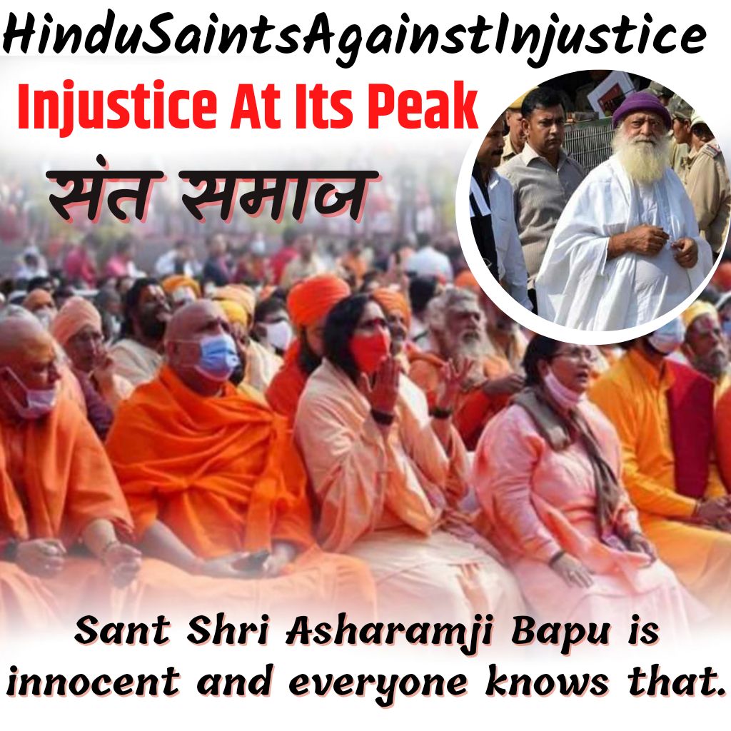 Sant Shri Asharamji Bapu is Raksha Kavach of Sanatan Sanskrati, Hindus, Cows & humanity, so anti-Sanatan elements putted Him in jail under a false case to continue religious conversion of Hindus, easily. Release Him ASAP - #SantSamaj