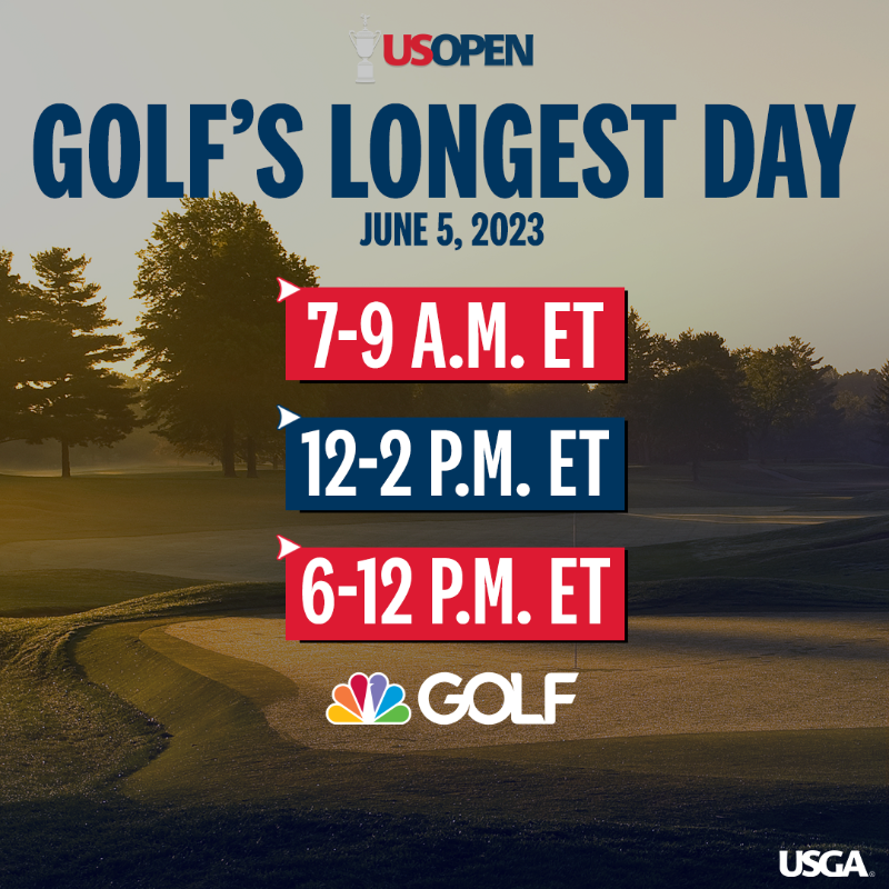 usopengolf's tweet photo. 645 players.
45 spots. 
10 sites. 

This is Golf's Longest Day! ⛳️

Tune in to 10 hours of live coverage on @GolfChannel and @Peacock.