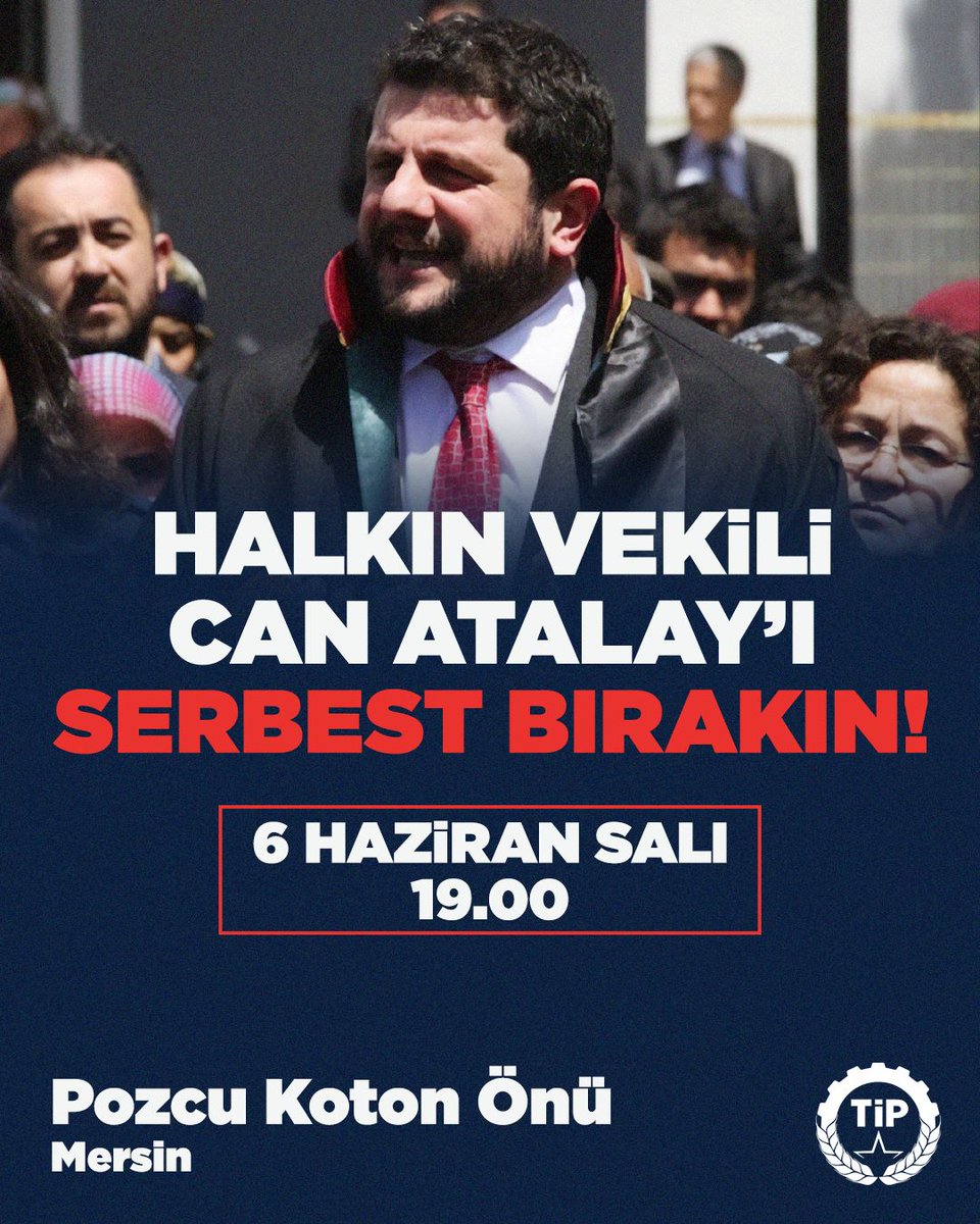 Seçilmiş milletvekilimiz Can Atalay hukuksuzca esir tutuluyor. Can çıkacak, dünden bugüne yaptığı gibi halkını savunmaya devam edecek!

📅 6 Haziran Salı 

🕖 19.00

📍Pozcu Koton Önü 

#CanAtalayaÖzgürlük