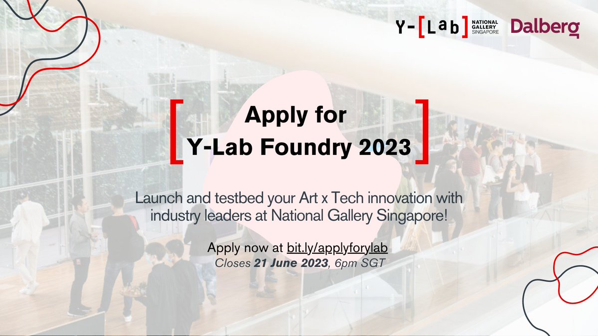 Calling all #entrepreneurs, #startups and #scaleups 📢

Launch and testbed your #art and #tech-based products at #YLabFoundry—an Art x Tech innovation program housed in the Gallery. The programme is designed in partnership with <a href="/DalbergTweet/">Dalberg</a>. More at ylab.sg👈