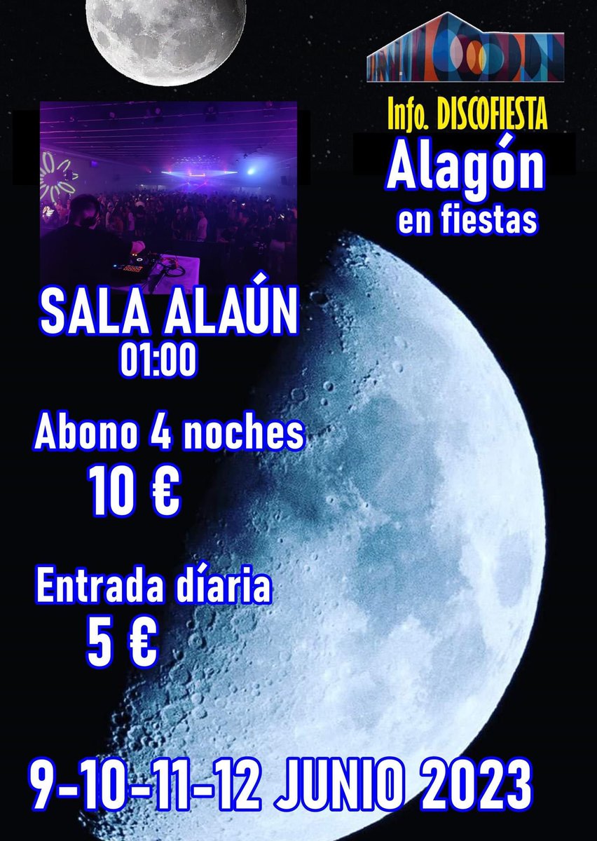 VENTA DE ABONOS PARA SALA ALAÚN EN EL AYUNTAMIENTO DE 10 A 14 H.
Y EN TAQUILLA EL DÍA 9.