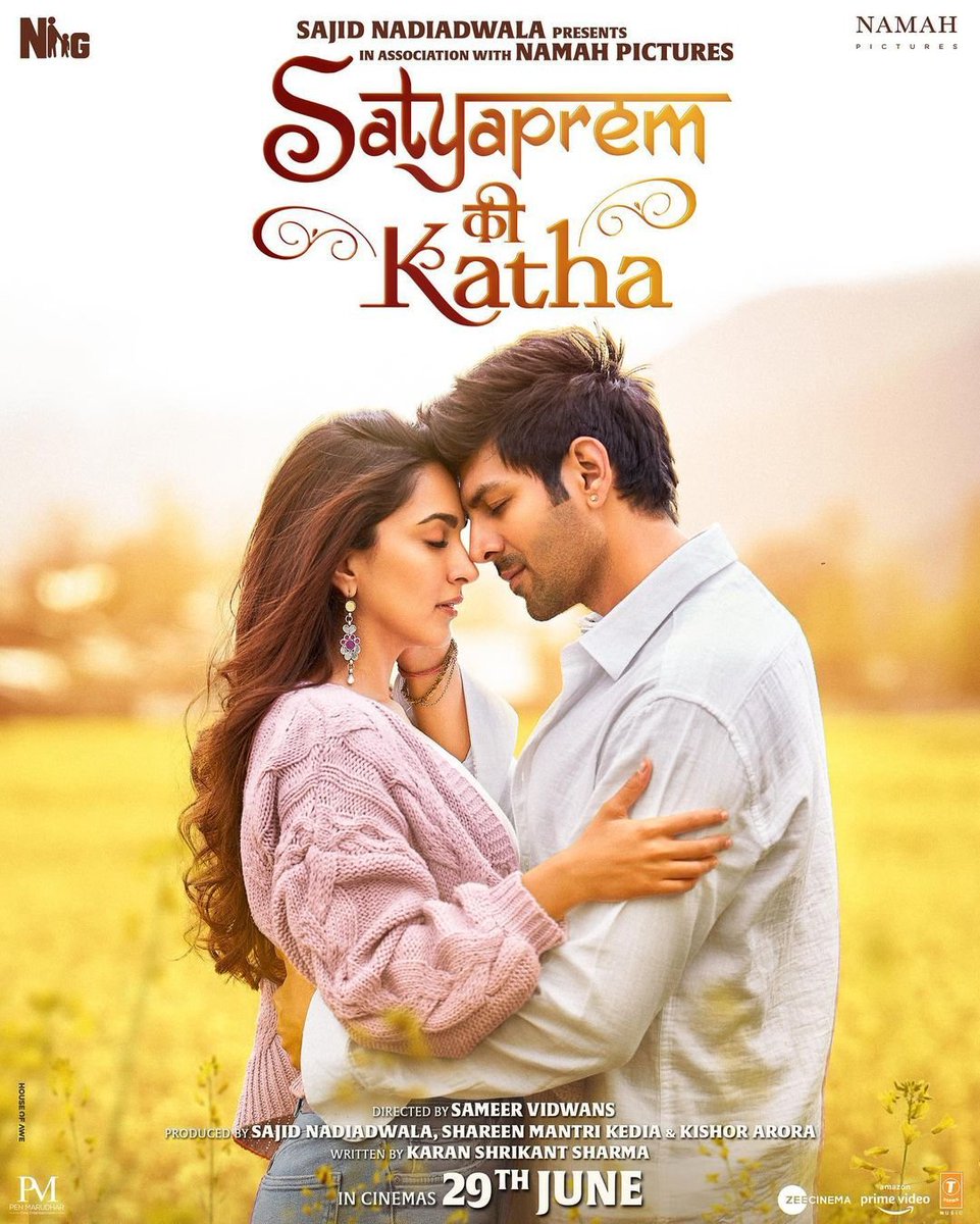 #SatyaPremKiKatha - Starring: 
#KartikAaryan and #KiaraAdvani.
Directed By #SameerVidwans.

#SatyaPremKiKathaTrailer

Produced by #SajidNadiadwala, #ShareenMantriKedia and #KishorArora.
Releasing On 29th June [Thursday] 2023 By #PENMarudhar.

#MovieSpy