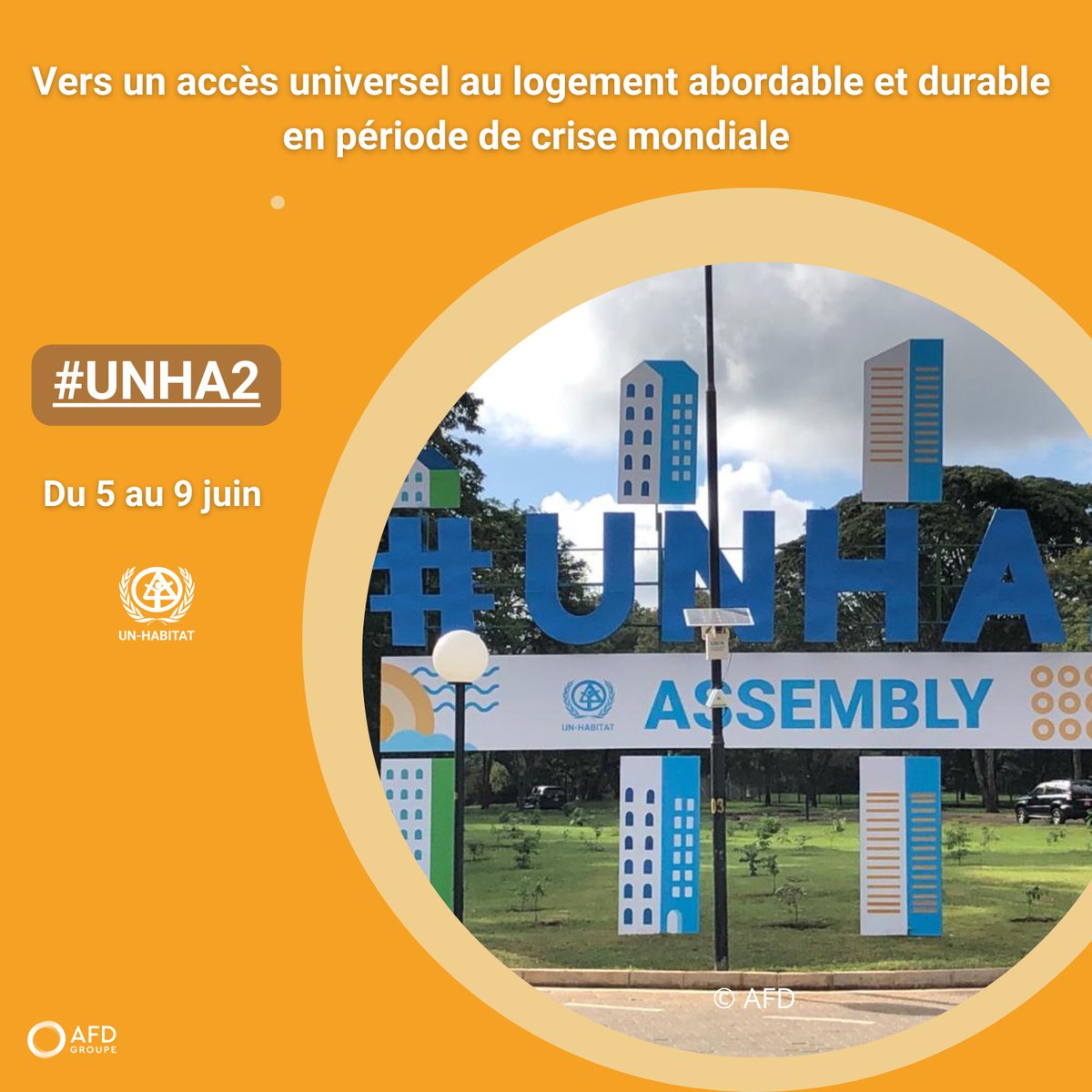 Nous sommes présents au #UNHA2 du 5 au 9 juin !

Suivez-nous ainsi que notre experte @AudreyGNaepels pour en savoir plus sur les solutions de #logement abordable et durable. #ODD11.