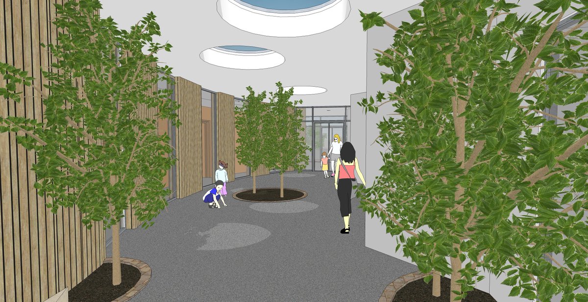 Our design for a circulation courtyard in a new school facility in #lancashire #education #schooldesign #architecture