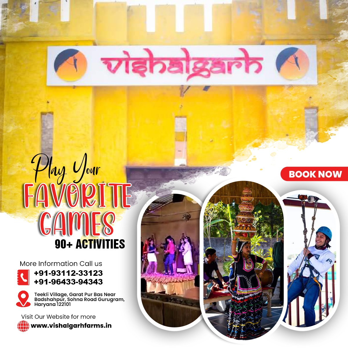 🎉🌱 Join us at Vishalgarh Farms for an unforgettable day filled with 99+ activities! 🏞️🎪

Book for appointment : 93112-33123, 9643394343

#OutdoorFun #FamilyDayOut #NatureLovers #FarmLife #AdventuresAwait #FunAndGames #FoodieParadise #MakingMemories #Gurgaon