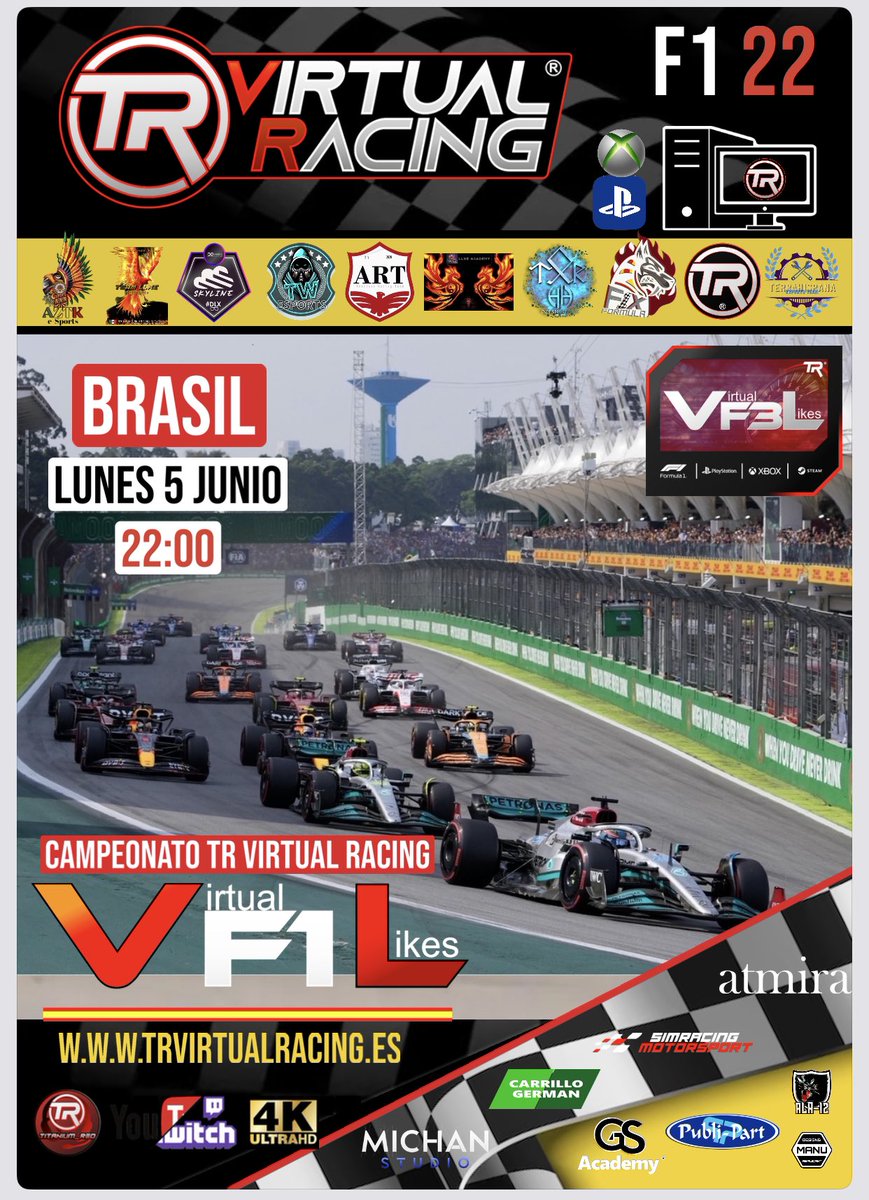 Titanium__Red's tweet image. Hoy nos vamos a Brasil 🇧🇷 en @F1Likes . Os esperamos a todos en el canal de @TRVirtualRacing @Titanium__Red  A tope con la F1  @F1ONLINEXBOXONE