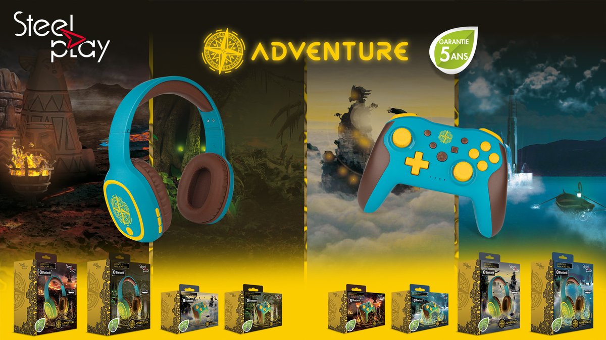 HypergamesA's tweet photo. Partez à l'aventure sur Switch avec le casque et la manette Adventure de @steelplayFR  !

➡ Utilisables en Bluetooth et en filaire
➡ Garantis 5 ans
➡ Adaptés aux jeunes joueurs

Disponibles dès maintenant dans votre magasin Auchan ! 🔥 https://t.co/DouG2r9UQb