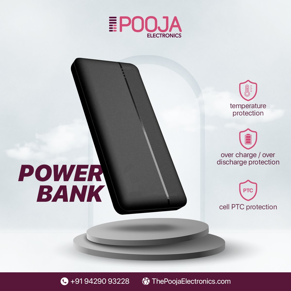 Never run out of power again! Our reliable power bank keeps your devices charged on the go.⚡🔋
.
#PoojaElectronics #PowerBank #PortablePower #StayCharged #OnTheGo #MobilePower #BatteryBackup #TechEssentials #PowerOnDemand #ChargingSolution #StayConnected #HighCapacity