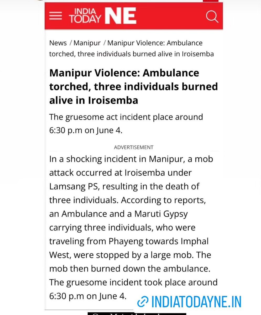 Zogam_Mosi's tweet photo. Their acts of inhumanity know no bounds, as they show no mercy towards women, innocent children, and even senior citizens.

To what extent will the Radical Meitei's manipulate facts and spread false propaganda? If they genuinely seek peace, they should acknowledge the inexcusable violence inflicted upon an innocent child. A 5-year-old Kuki child was shot and burnt alive by suspected Meitei militants, yet their response is shamefully lacking empathy.

Disregarding the value of human life, a RADICAL MEITEI Facebook page has deceitfully portrayed the incident as the child's attempt to burn houses and harass Meitei civilians. This level of distortion is deeply disturbing.

 #TribalLivesMatter #Manipur #ManipurOnFire #ManipurViolence
#SeparateAdministration
#SeparateAdministrationOnlySolution #ManipurTribals #ManipurRiots 

@IndianExpress @ndtvfeed @ndtv
@thewire_in  @KaranThapar_TTP @newslaundry @EastMojo @AJEnglish @ukhrultimes @timesofindia @TimesNow @htTweets @globaltimesnews @PTI_News @pooja_news @ABPNews @ZeeNews @ZeeNewsEnglish @BBCWorld @BBCBreaking @rashtrapatibhvn @PMOIndia @HMOIndia @AmitShah @RahulGandhi @priyankagandhi @KimHaokipINC @TribalAffairsIn @narendramodi @UN @UNICEFIndia @UNICEF @unwomenindia @UNHumanRights @INCIndia @min_homeaffairs @adgpi @easterncomd