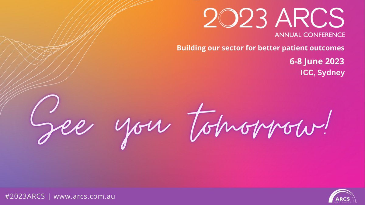 We're excited to see you tomorrow at the #2023ARCS Annual Conference 6-8 June 2023. Get ready to learn, share and connect with peers and professionals in the industry across 3 huge days packed full of content! Don't forget to join in the conversations and follow along on socials
