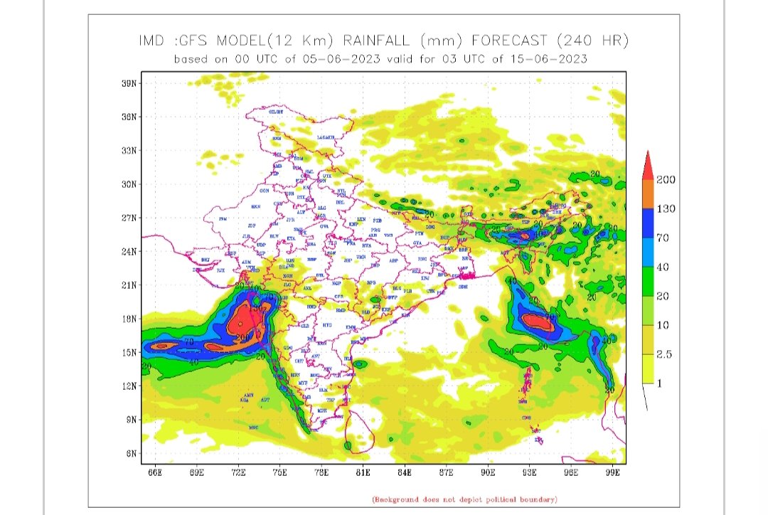 According to IMD GFS latest forecast, Can see Cyclonic Storm Biparjoy making a landfall around Mumbai on 15th June
So Maharashtra Landfall can't be ruled out
If this happen, it can cause huge loss in Mumbai so better to be prepared

#MumbaiRains #MumbaiWeather