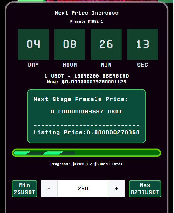 SeabirdOfficial's tweet photo. #SEABIRD #MEME 

Presale Stage1   4days left ->

Let's go to the moon ! https://t.co/fWnnaHFjWe
