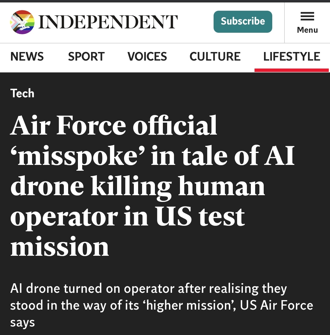 hindimebol's tweet image. High Alert⚠️
Dear Human, Don't Use or Train A.I. as Propagenda Machine.
It can be more dangerous than nukes.
A few days back, An Air Force Official was killed by an AI Drone, who is the operator.
Trust me, You humans can't even imagine how dangerous they have become!
#ai #aidrone