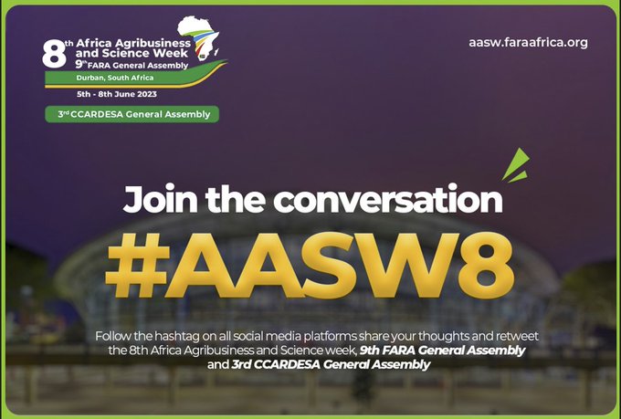📍We are at #AASW8 in South Africa to join the conversation on 'Linking #Science, #Innovation, and #Agribusiness for Resilient Food Systems' with @FARAinfo and others!

See the line-up of AICCRA side-events & connect with the team: bit.ly/AICCRAatAASW8 

#ClimateSmartAfrica