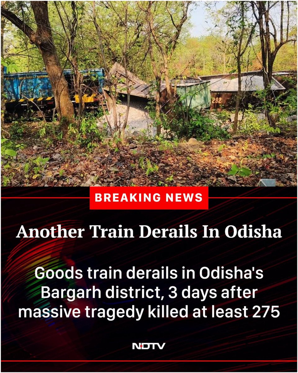 Another train accident in #Orissa

The blood of the #Baleswar rail accident is not yet dry, yet another #GoodsTrain has fallen off track

#BalasoreTrainTragedy
#OdishaTrainAccident