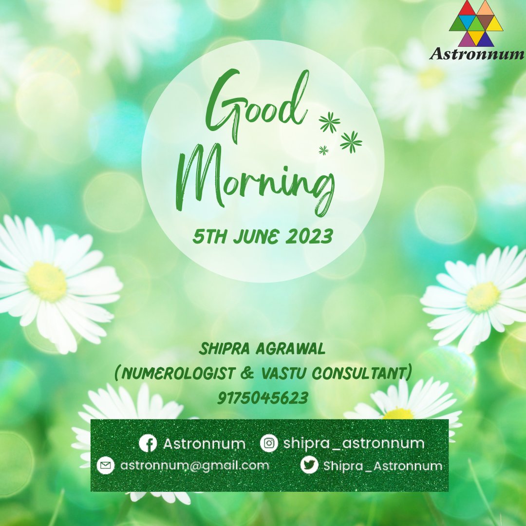 GOOD MORNING ☀️

#ShipraAgrawal
#Astronnum
#numerologist
#vastuconsultant
#GoodMorningEveryone
#NewDay
#newstart
#NewBeginning
#happymorning
#happyday
#greatstart
#greatday
#newweek
#newgoals
#Monday