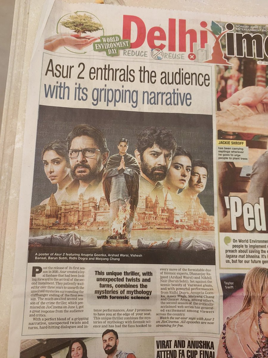 #Asur2 in #Delhitimes
@BarunSobtiSays 
#BarunSobti𓃵