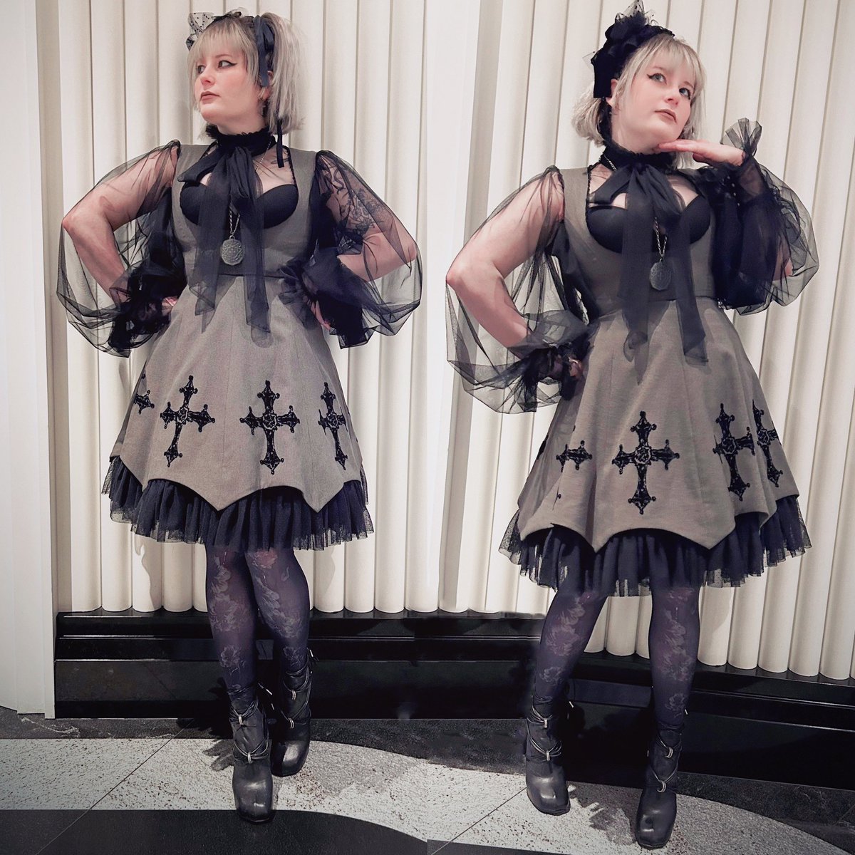 Happy #ild — I decided to be a bit scandalous this time and do more of an ero coord 🙈
jsk, headdress, earrings: #moimememoitie 
blouse: #idodeclare 
otks: #hnaoto 
shoes: #fluevog 
necklace: #moidixmois