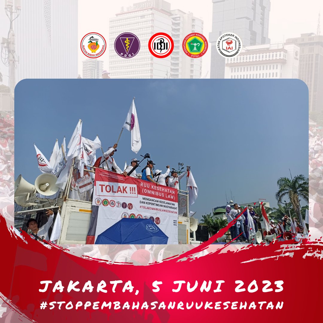 idisumbar's tweet photo. Putihkan Jakarta...!!!
Tolak Pembahasan RUU Omnibus Law Kesehatan...!!!

Jakarta, 5 Juni 2023

#StopPembahasanRUUKesehatan https://t.co/rDeWaoAJc4