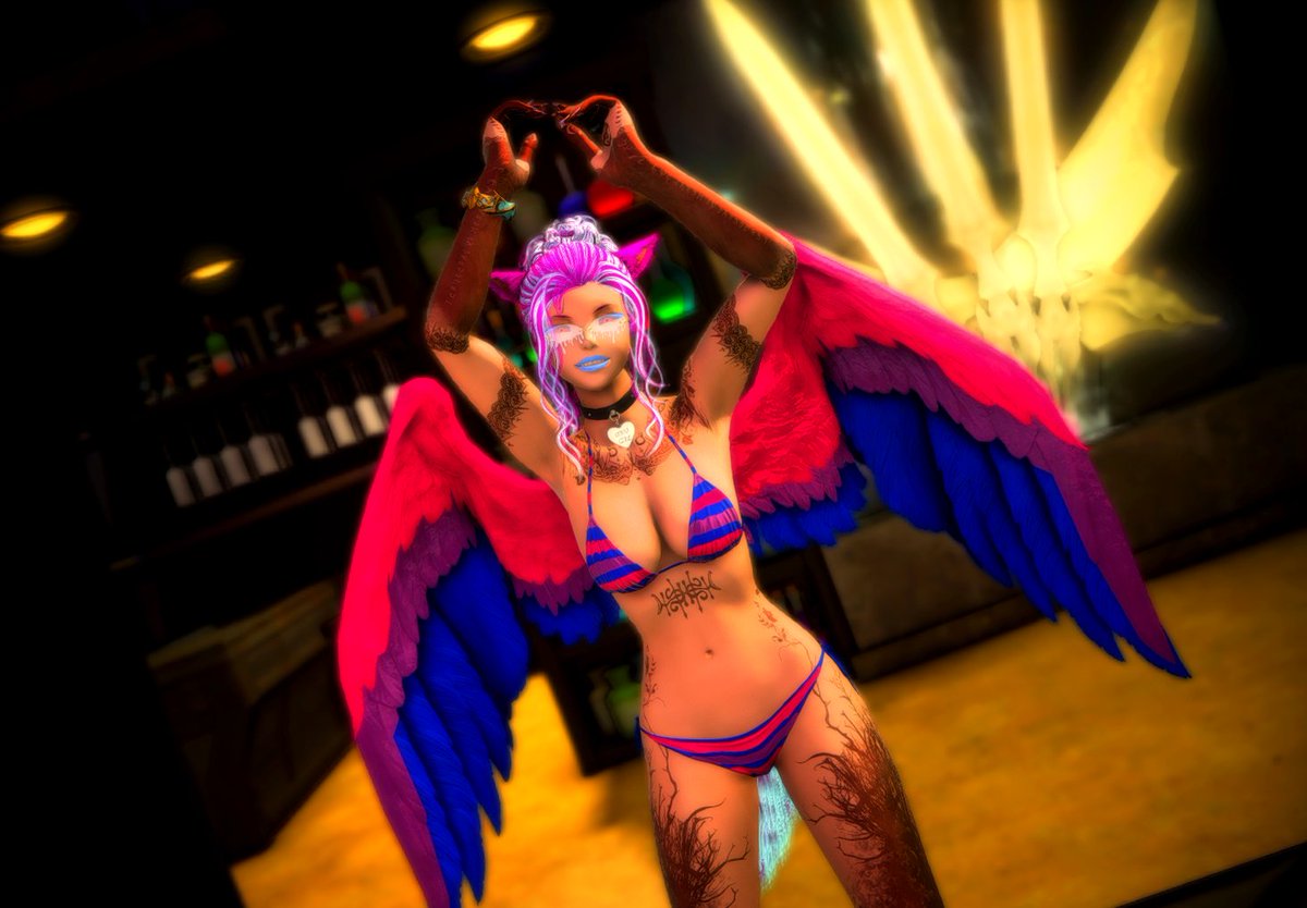 DortheeiaB's tweet photo. Come on down to Lions Den! We're open and your girl is serving up the famous Dos Miqos! Stay Thirsty My Friends uwu! Aether Emp Ward 12 Plot 51 #TheLionsDenFFXIV #TLDFFXIV https://t.co/PgzOZvC7yz