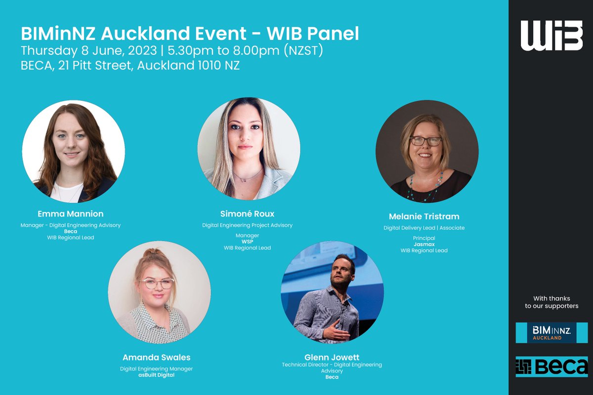 Join us at the upcoming BIMinNZ Auckland Event held at the Beca office this Thursday June 8. There will be some fantastic presentations including our very own #WIB panel session. Pre-event registration is essential. eventbrite.co.nz/e/biminnz-auck…
#womeninbim #digital #diversity #mentor
