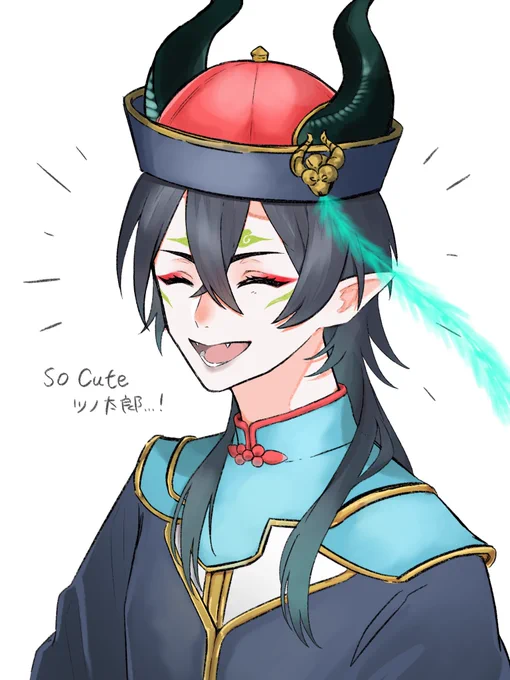 あまりにツノ太郎可愛すぎて気付いたら描いてた