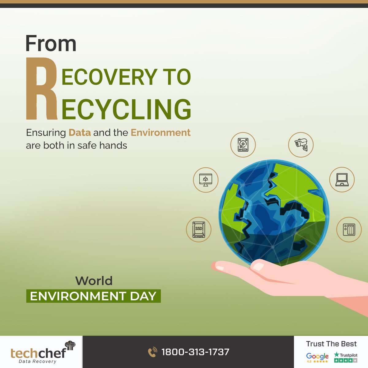 asktechchef's tweet image. Data recovery and e-waste solution with a green touch! Celebrate World Environment Day with Techchef, Together, let&apos;s safeguard your data and the environment. 🌍💾♻️ 
.
.
.
.
#TechchefSolutions #WorldEnvironmentDay #TechchefEwasteSolutions #TechchefDataRecovery