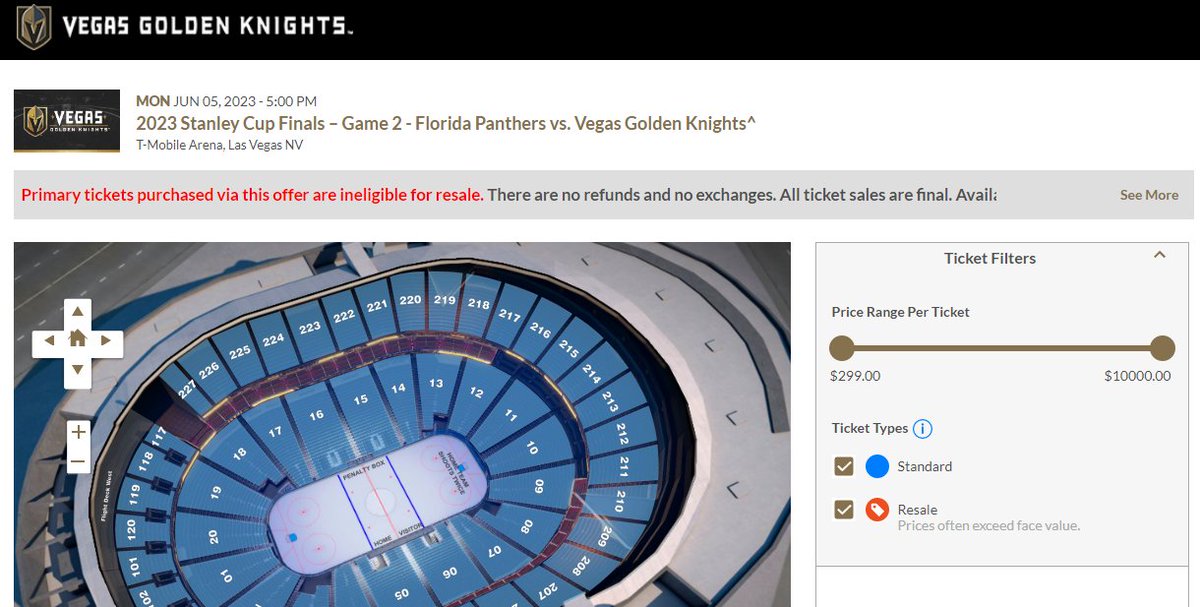 on Twitter "VGK sent an email blast with ticket
