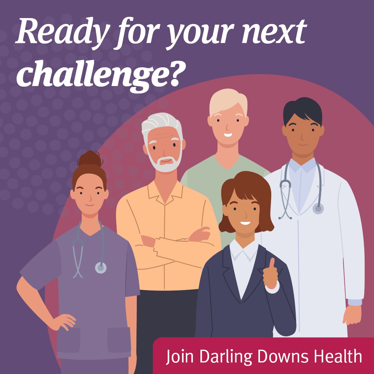 ✨ Explore your career opportunities with Darling Downs Health! ✨Join our team of over 5500 doctors, nurses, and midwives, allied health professionals, operational, administration, and support staff to improve the health of our communities. ✅ Go to smartjobs.qld.gov.au