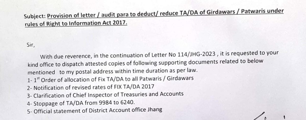 AnjumanPunjab's tweet photo. District Account Officer Jhang even didn't replied in written and ignored the Right to information , Act , 2017 and in prima facie he has denied our consitutional rights , we request that higher authorities , must take notice , thanks  .@MohsinnaqviC42 @CS_Punjab @BoardRevenue https://t.co/fBOF0jYA0u