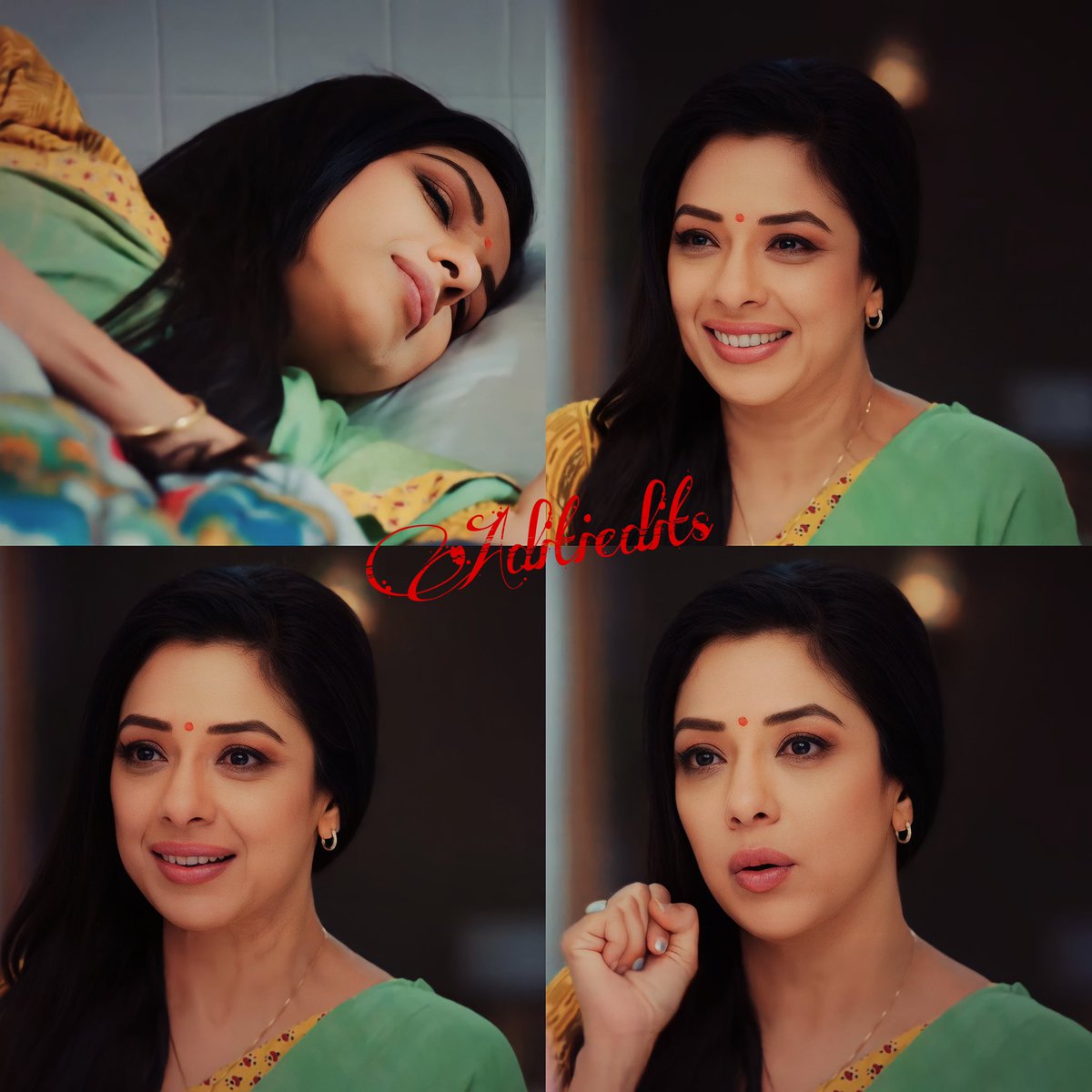 #Anupamaa #Randomthrowback 

1 of Anu's best sleepwear luk!Remember gng mesmerised by d beauty!So fresh so fine with this green saree n open gorgeous hairs kept one side!
And going emo on Anuj not believing that Anu actually confessed love to him n that bhapp at the end!Uff♥️